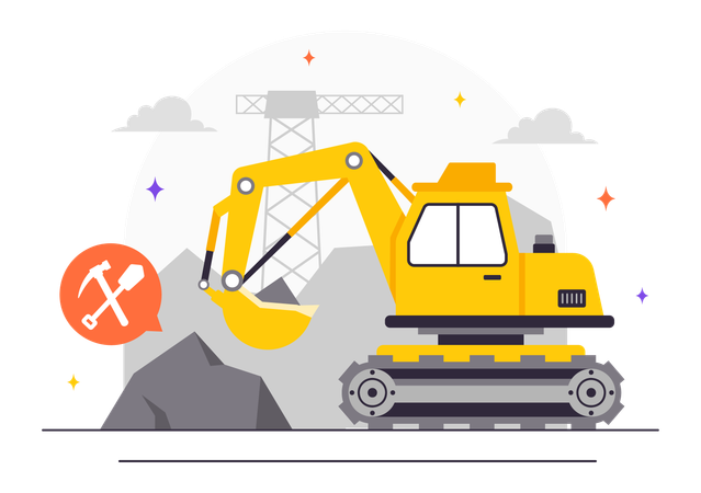 Mining Company Excavator  Illustration