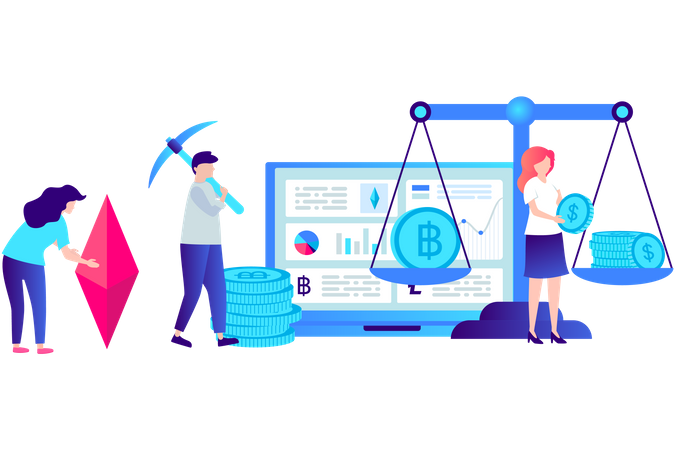 Mining cryptocurrency  Illustration