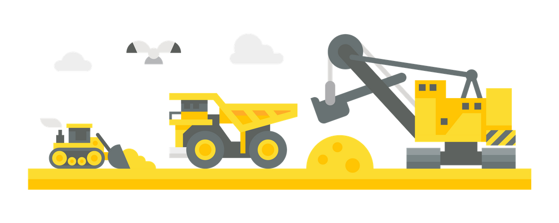 Mining vehicles Illustration