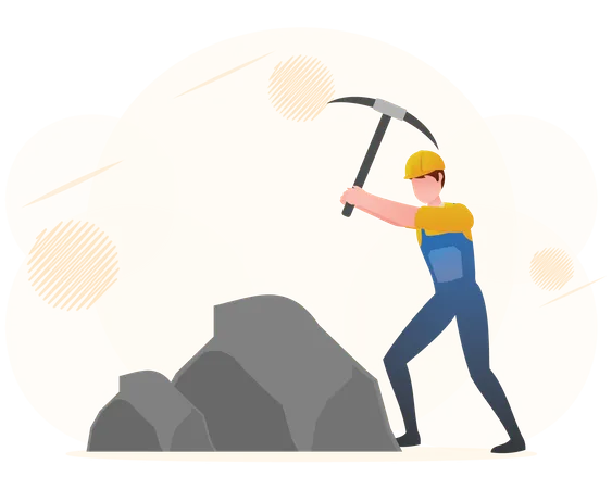 Mining Worker Miner Labor People Mining Extraction Of Minerals In The Mine And Surface Cartoon Vector Illustration Illustration