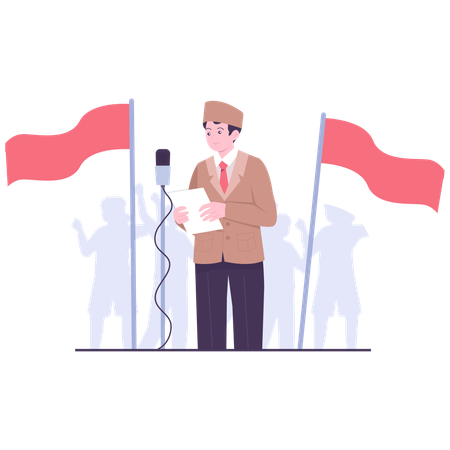 Minister giving Independence Day Speech  Illustration