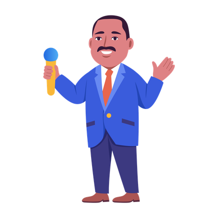 Minister hält Rede  Illustration