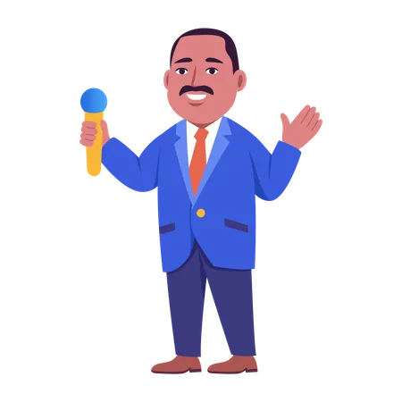 Minister hält Rede  Illustration