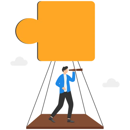 Missing elements vision to solve problem  Illustration