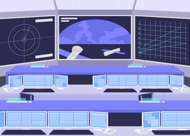 Mission control center Illustration