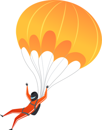 Mit Fallschirm springen  Illustration
