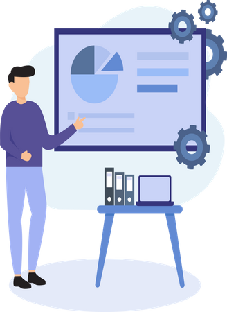 Mitarbeiter-Präsenzdatenanalyse  Illustration