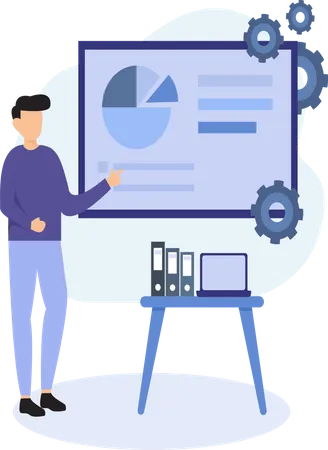 Mitarbeiter-Präsenzdatenanalyse  Illustration