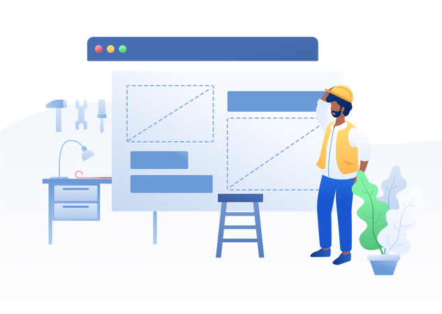 Mitarbeiter bei der Produktgestaltung  Illustration