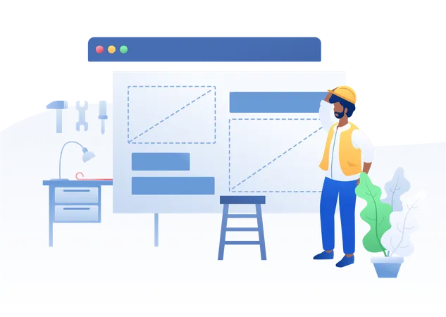 Mitarbeiter bei der Produktgestaltung  Illustration