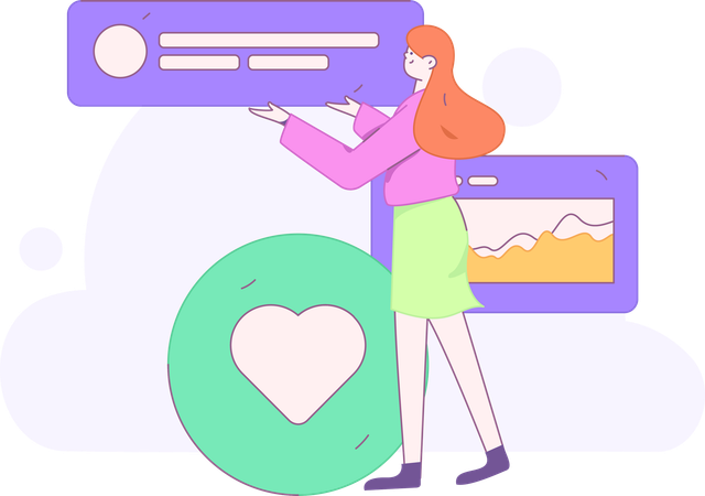 Mitarbeiter, der an der Datenanalyse arbeitet  Illustration