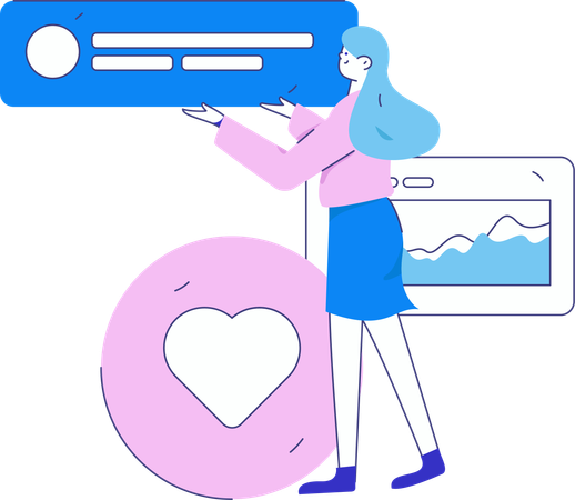 Mitarbeiter, der an der Datenanalyse arbeitet  Illustration