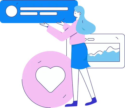 Mitarbeiter, der an der Datenanalyse arbeitet  Illustration