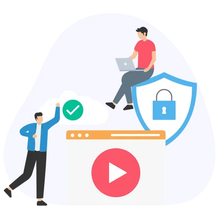 Mitarbeiter beschäftigt sich mit IT-Sicherheit  Illustration
