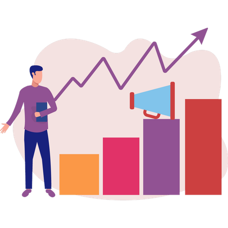 Mitarbeiter arbeitet an digitalen Kampagnen  Illustration