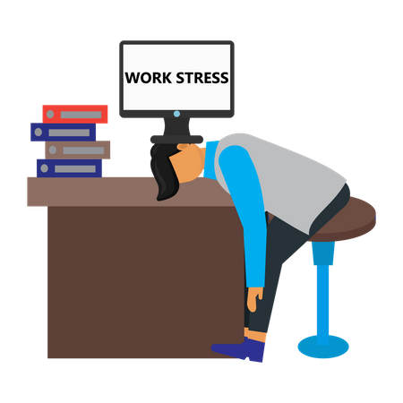 Mitarbeiter Arbeitsstress  Illustration