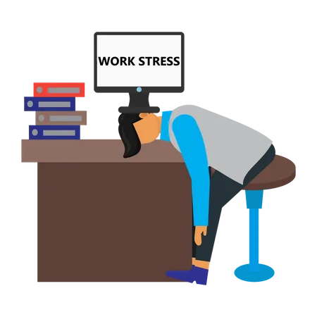 Mitarbeiter Arbeitsstress  Illustration