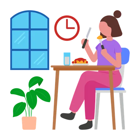 Mitarbeiter beim Mittagessen  Illustration
