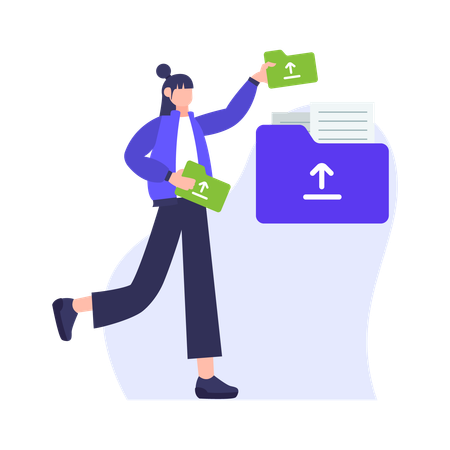 Mitarbeiter beim Web-Upload  Illustration
