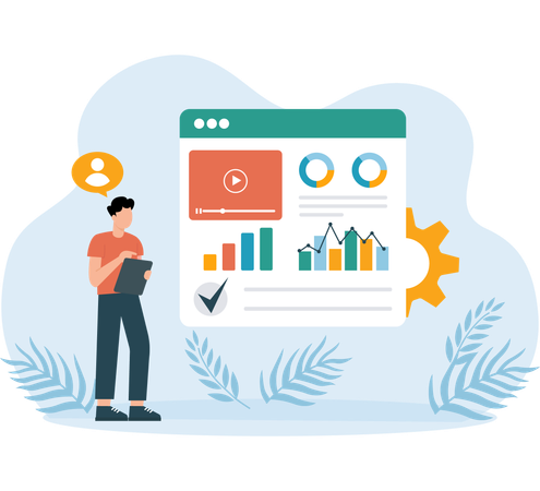 Verwalten von Mitarbeiter-Dashboarddaten  Illustration