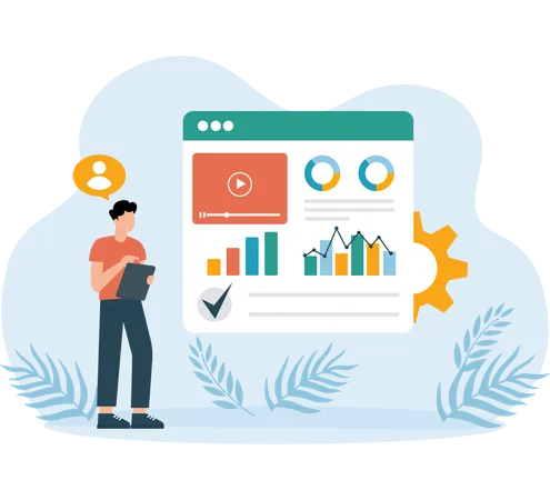 Verwalten von Mitarbeiter-Dashboarddaten  Illustration