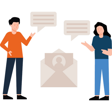 Mitarbeiter, die im E-Mail-Marketing arbeiten Illustration