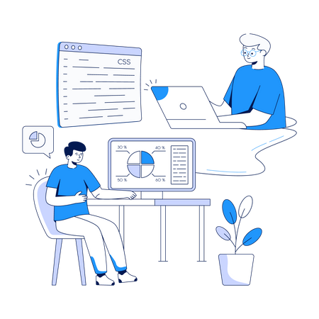 Mitarbeiter im Homeoffice  Illustration