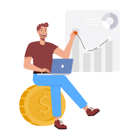 Mitarbeiter diskutieren Finanzmanagement  Illustration