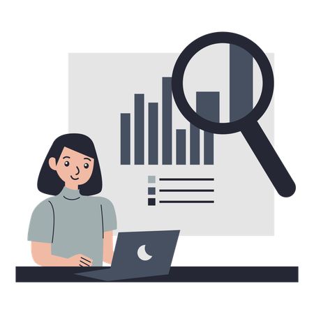 Mitarbeiter diskutiert Data Insights  Illustration