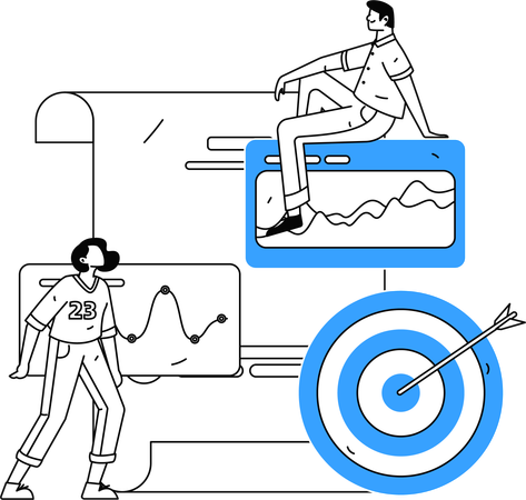 Mitarbeiter entwickeln Wachstumsstrategien  Illustration