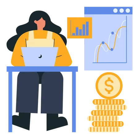 Mitarbeiter erläutert Finanzdaten im Meeting  Illustration