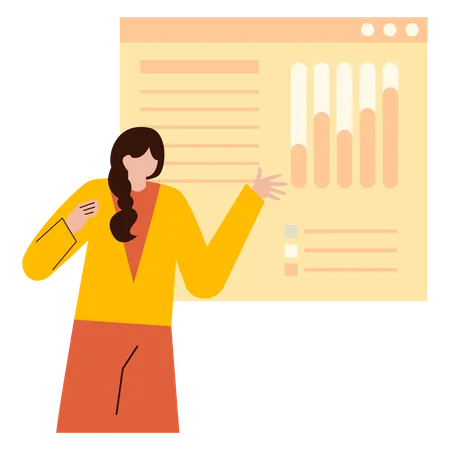 Mitarbeiter erklärt statistische Modellierung im Meeting  Illustration