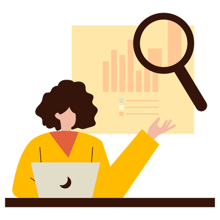 Mitarbeiter führt visuelle Datenerklärung durch  Illustration