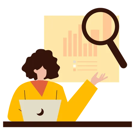 Mitarbeiter führt visuelle Datenerklärung durch  Illustration