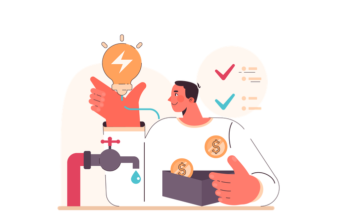 Mitarbeiter findet Geschäftsstrategien für Unternehmen  Illustration