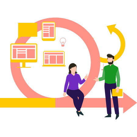 Mitarbeiter diskutieren  Illustration