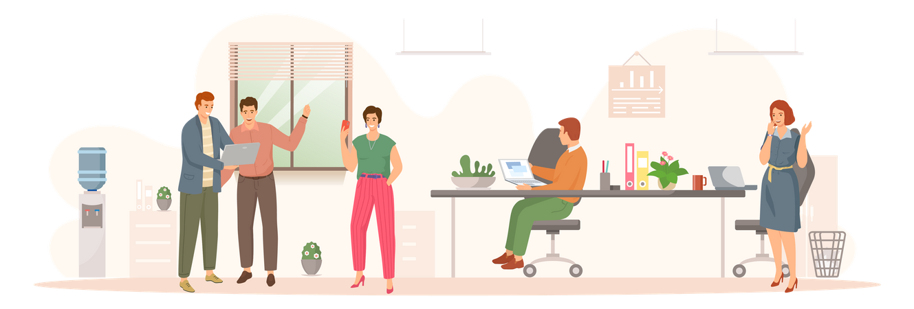 Mitarbeiter im Büro  Illustration