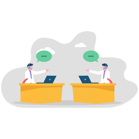 Mitarbeiter im Kundensupport  Illustration