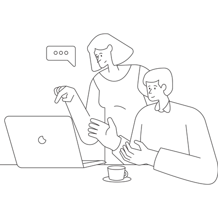 Mitarbeiter bei Online-Meetings  Illustration