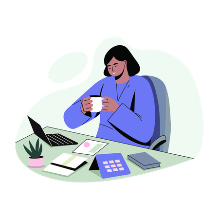 Mitarbeiter macht Kaffeepause  Illustration