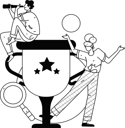 Mitarbeiter mit Wirtschaftspreis  Illustration