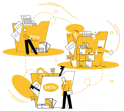 Mitarbeiter mit Daten Insight Generation  Illustration