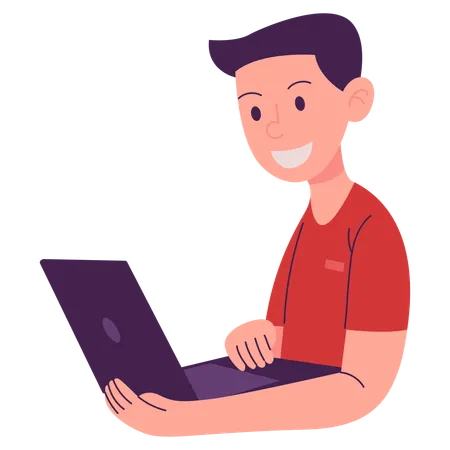 Mitarbeiter mit Laptop  Illustration