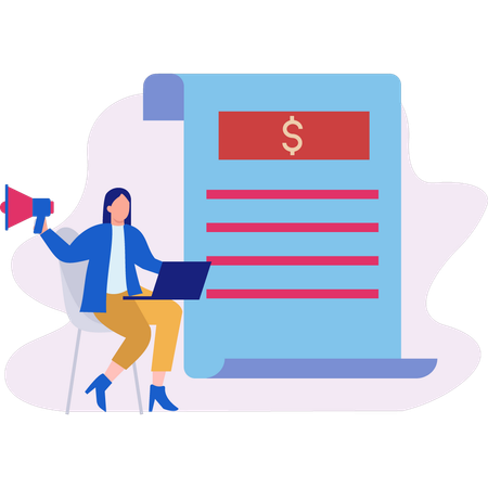 Mitarbeiter prüft Finanzdokument  Illustration