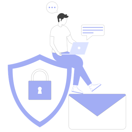 Mitarbeiter gewährleisten Datenschutz  Illustration