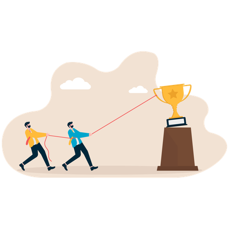 Mitarbeiterteam arbeitet hart, um Ziel zu erreichen  Illustration