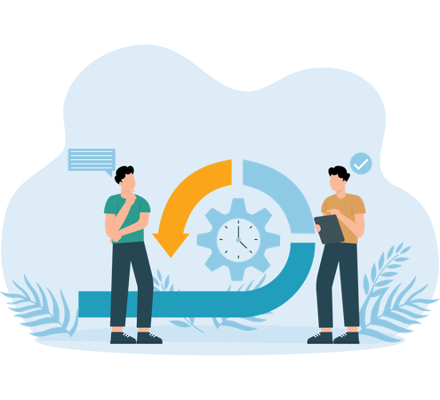 Mitarbeiter wenden Agile Methoden an  Illustration
