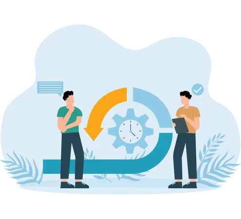 Mitarbeiter wenden Agile Methoden an  Illustration