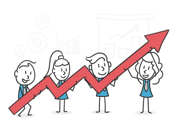 Zusammenarbeit der Mitarbeiter  Illustration