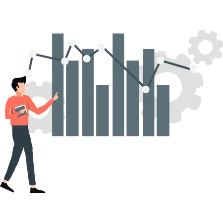 Mitarbeitereinstellung im Analysediagramm  Illustration